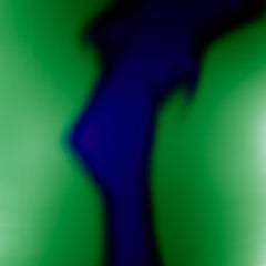 Verde y azul" - Abstracto en campo de color, 25x25 cm, Edición limitada de 25 ejemplares