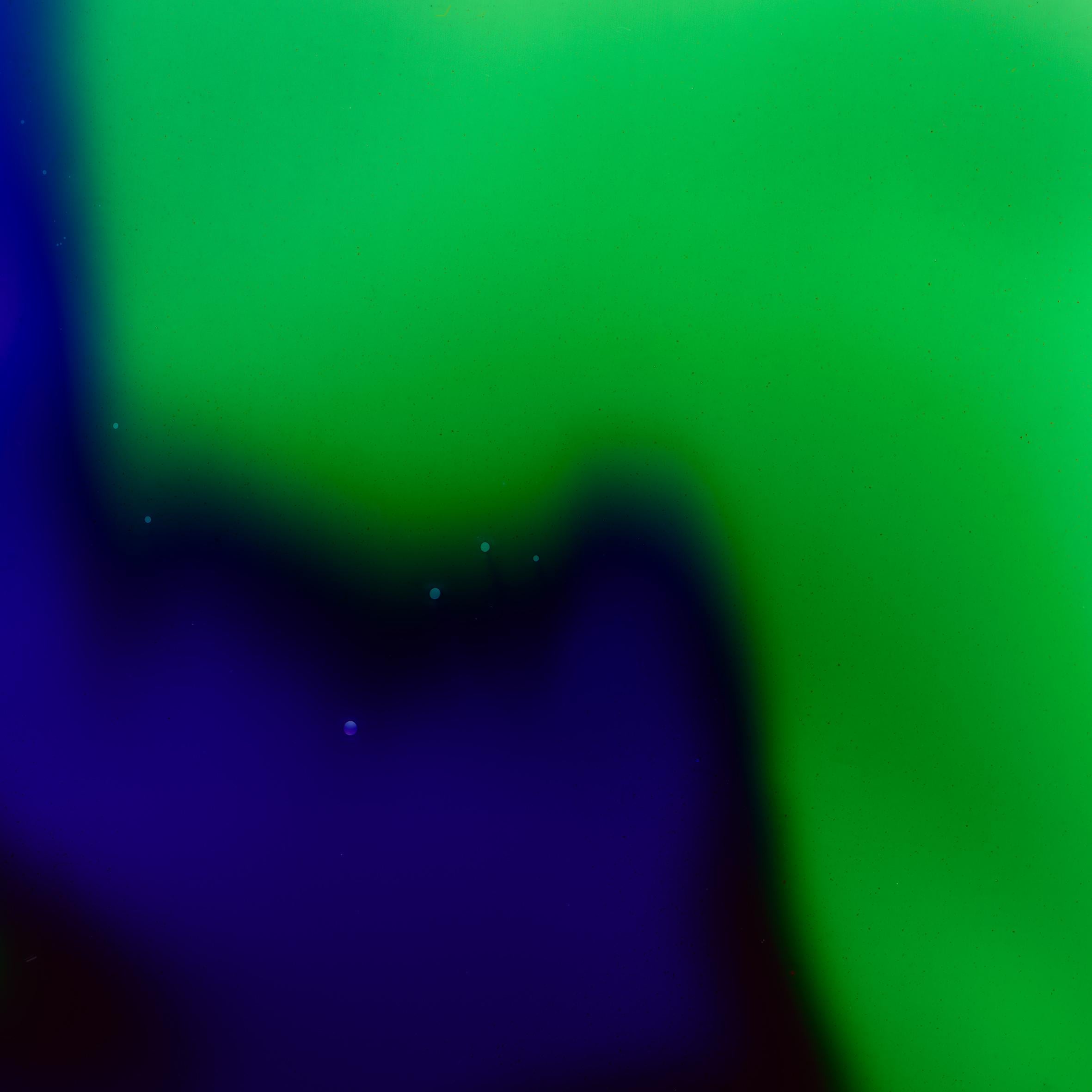 Verde y Azul nº 2  - Abstracto en campo de color, 25x25 cm, Edición limitada de 25