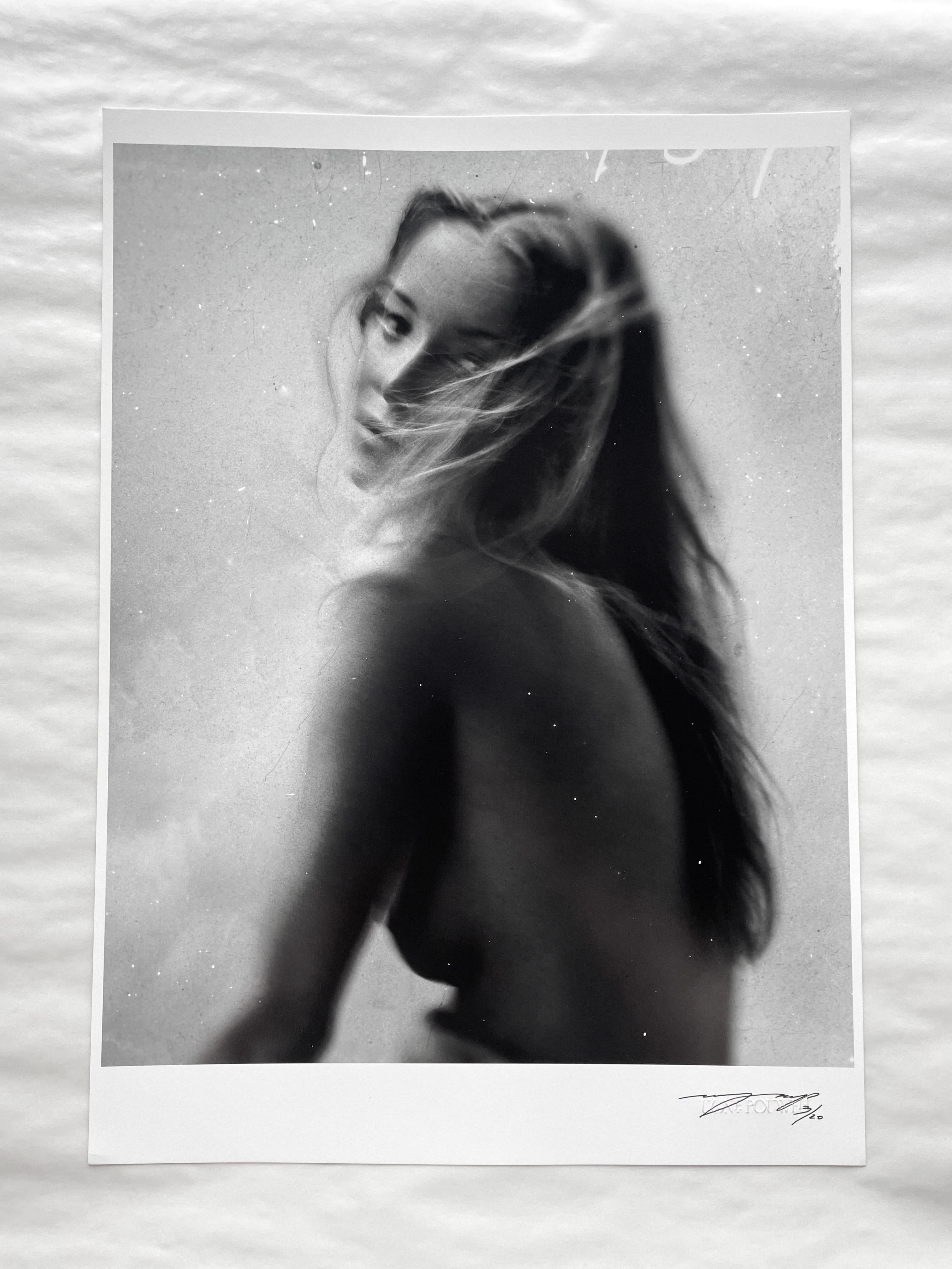 3499 - Black and white analogue female portrait, limitd edition 4 of 20 - Photograph by Ugne Pouwell