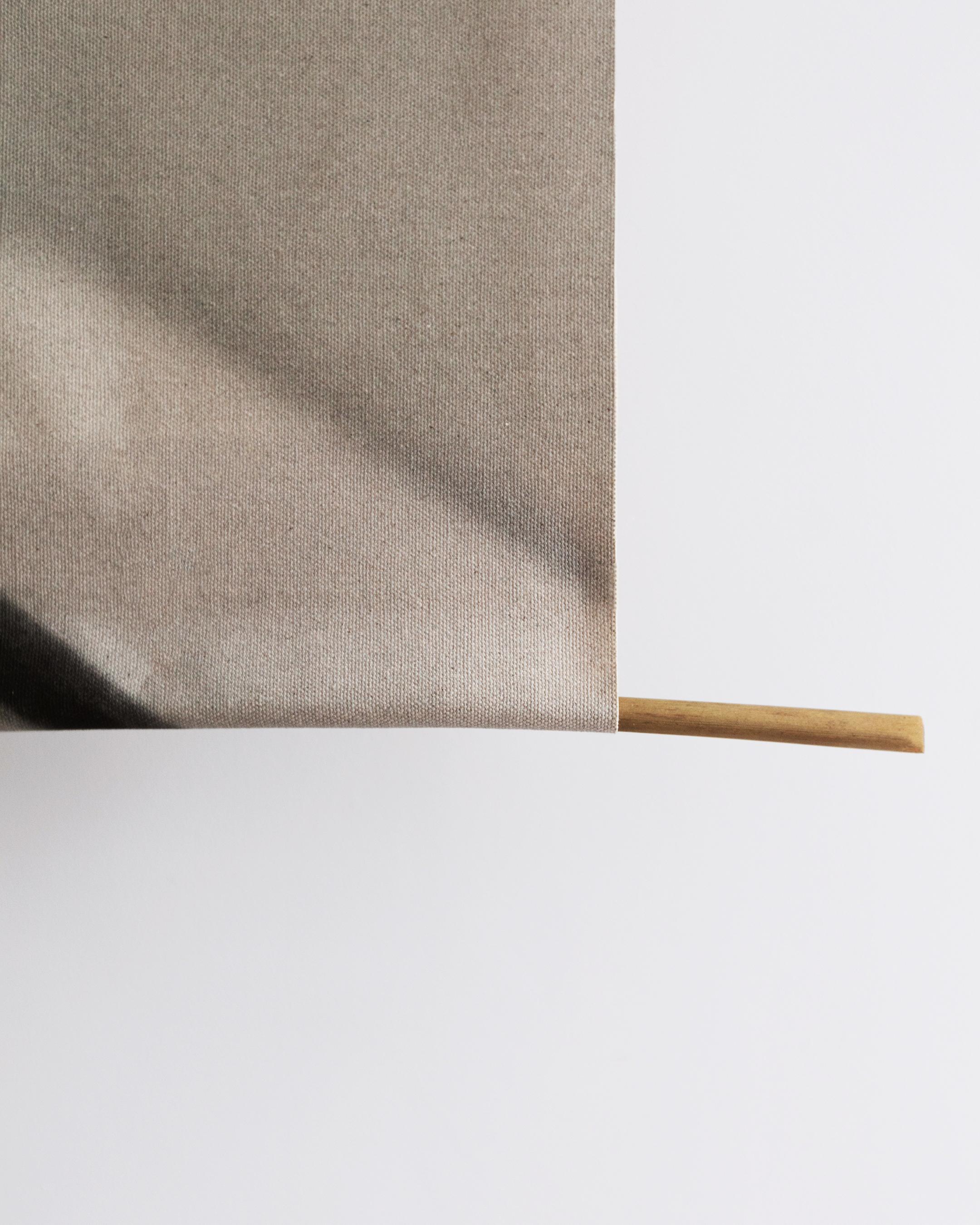 Coupled Poppies - organic cotton canvas scroll on bamboo, limited edition 4 of 5 - Brown Black and White Photograph by Ugne Pouwell