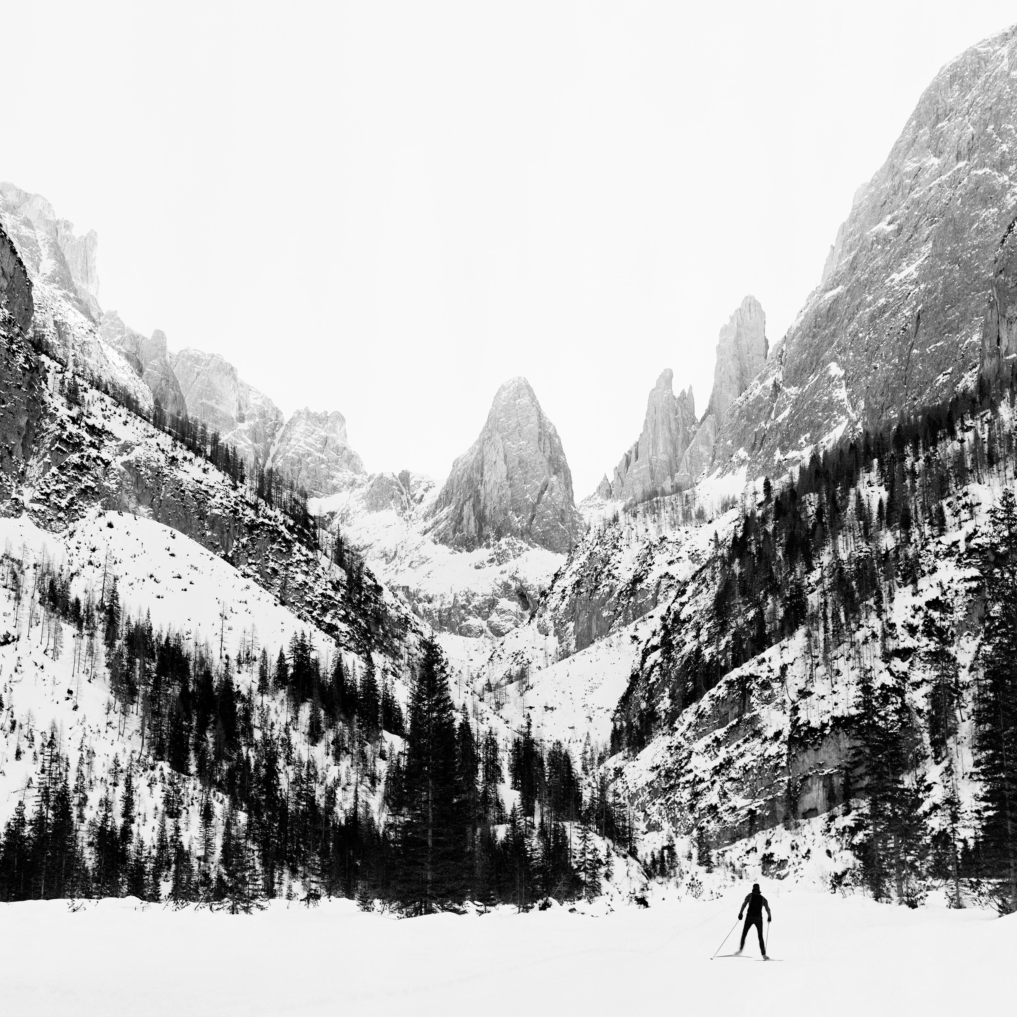 Ugne Pouwell Landscape Photograph - Dolomites - Analogue Black and White Photography of Italian Dolomite mountains
