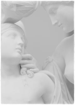 Eye to eye - marble sculpture in black and white photography