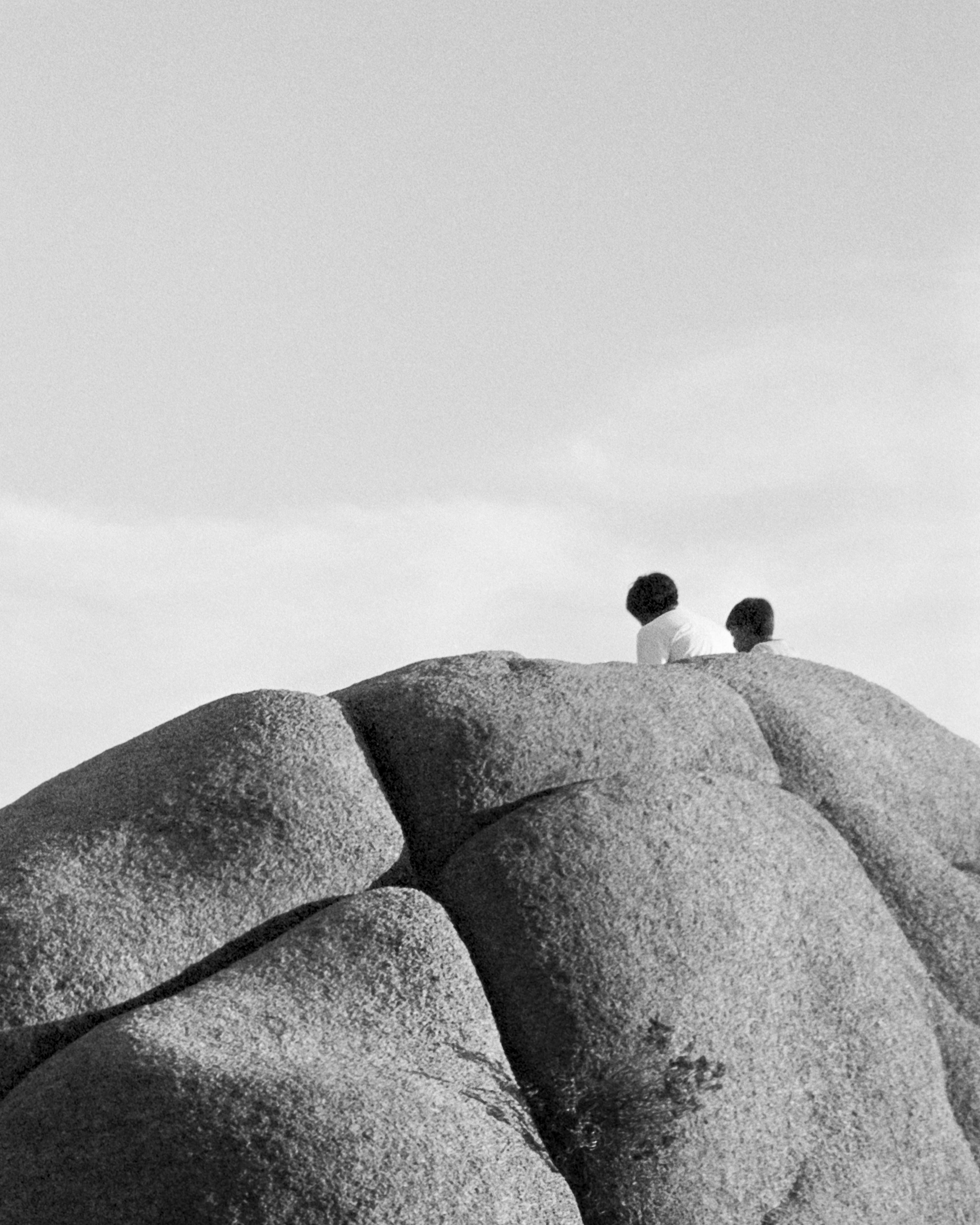 Jumbo Rocks Skull - analogue black and white desert rocks  - Contemporary Photograph by Ugne Pouwell