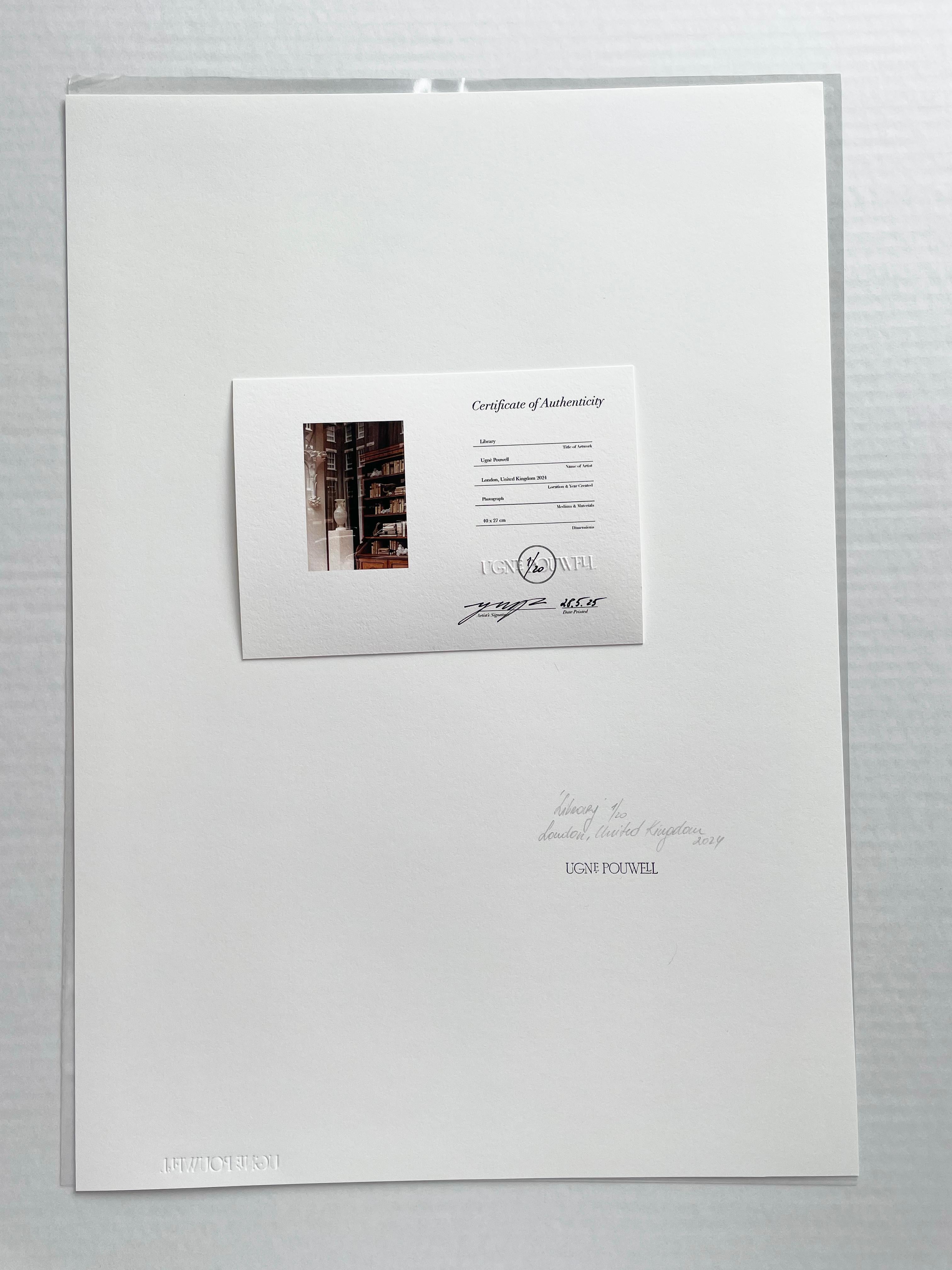 Library – altes, rustikales Bibliotheksdesign, Farbfotografie, limitierte Auflage von 20 Stück (Braun), Still-Life Photograph, von Ugne Pouwell