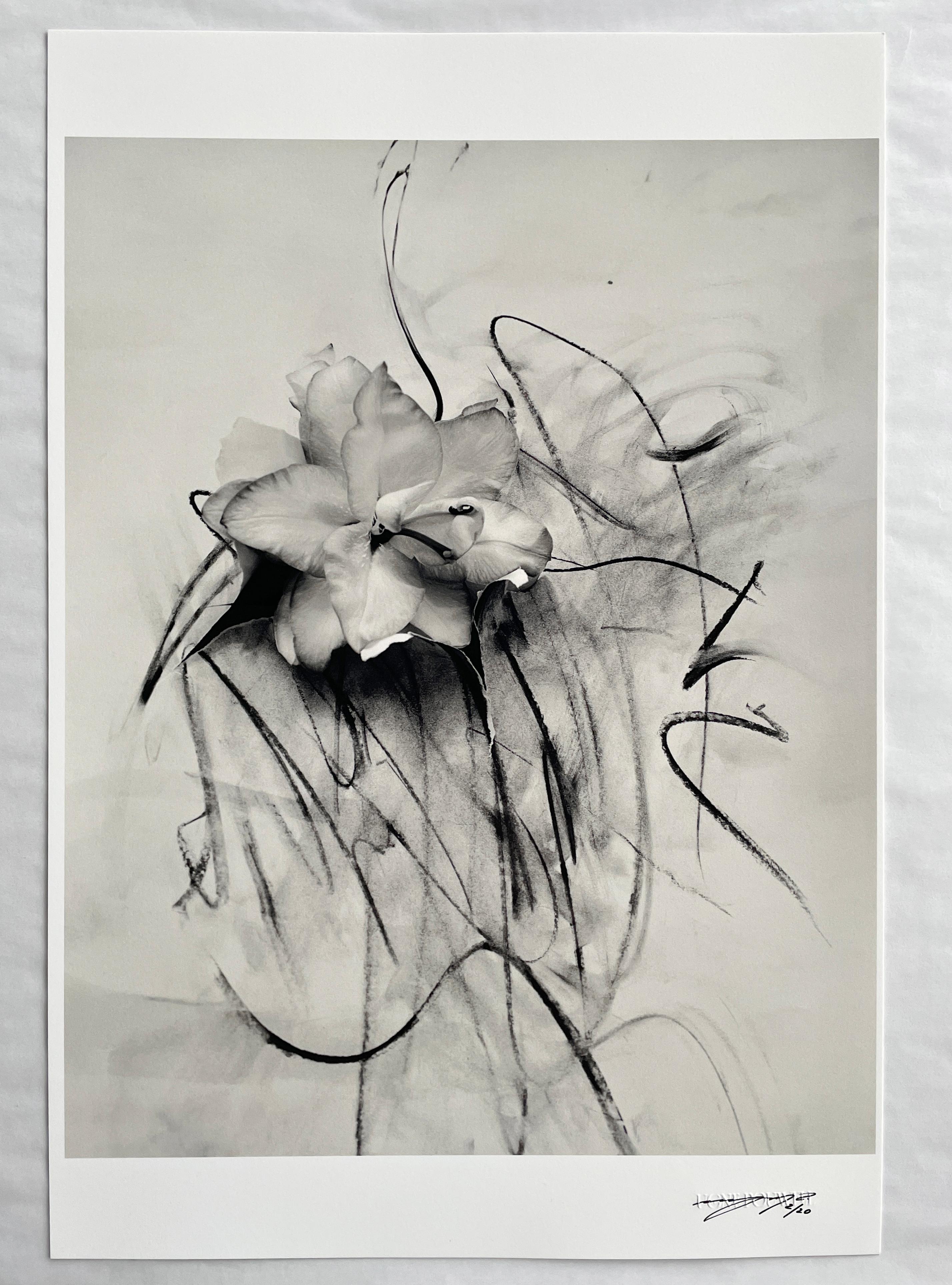 'Lily in Charcoal' abstract expressionism photography edition of 20 - Abstract Expressionist Photograph by Ugne Pouwell