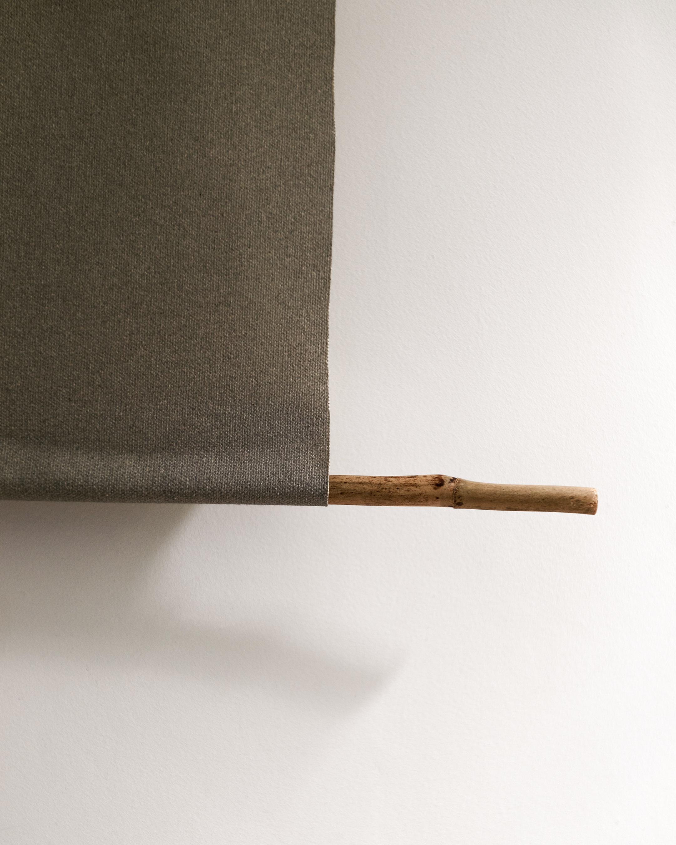 Lily No.3 - organic cotton canvas scroll on bamboo, limited edition of 5 - Photograph by Ugne Pouwell