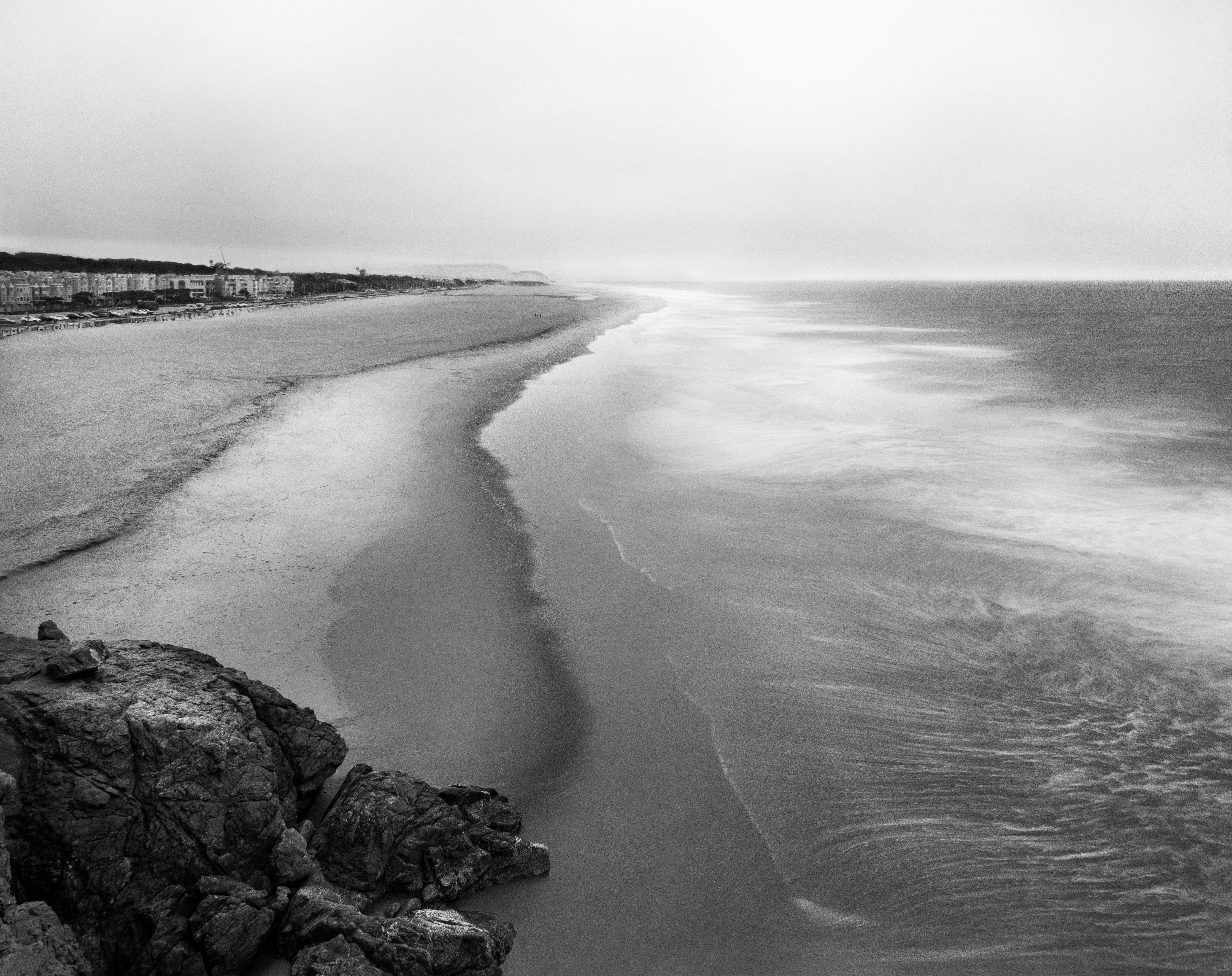 Ugne Pouwell Black and White Photograph - Long beach - black and white west coast Long Beach, Limited edition of 10