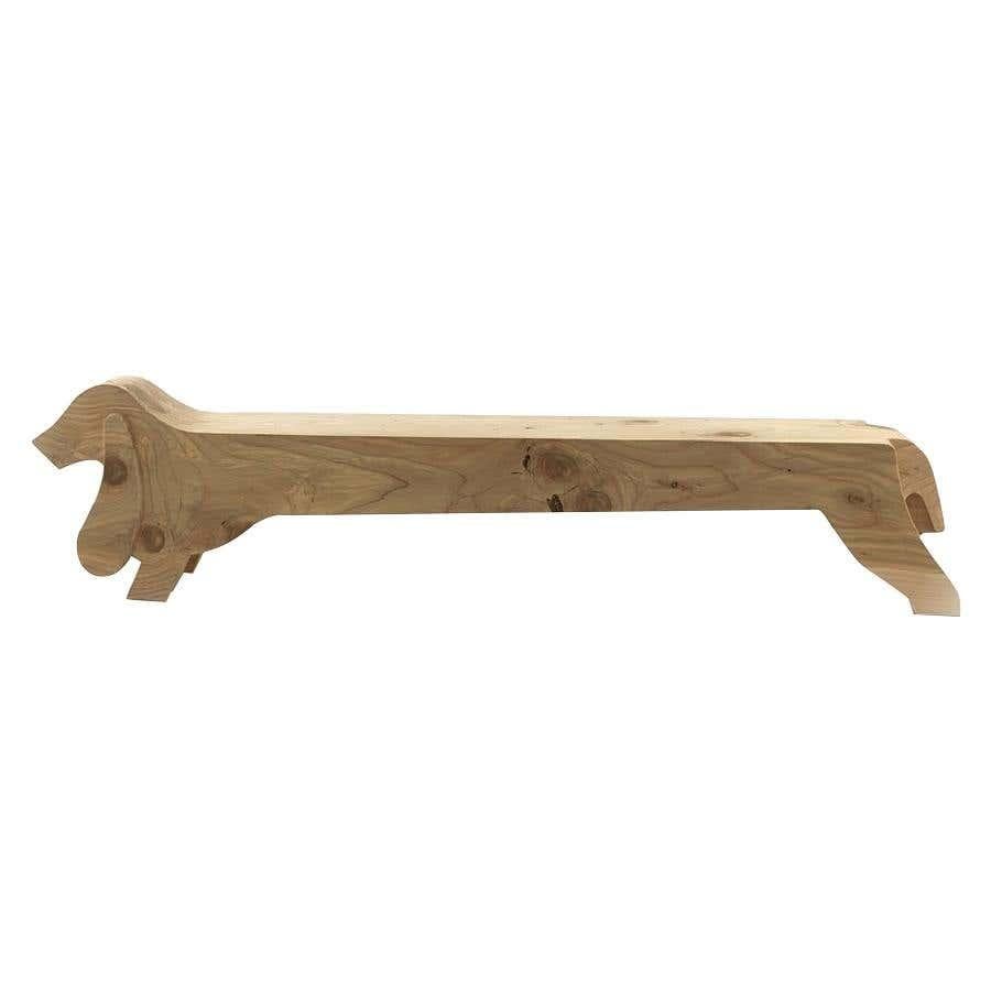 Italian Ugo, 55 Inches Animal Cedar Wood Bench, Designed by Paolo SalvadÈ, Made in Italy For Sale