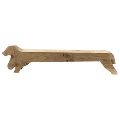 Ugo, 55 Inches Animal Cedar Wood Bench, Designed by Paolo SalvadÈ, Made in Italy