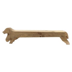 Ugo, 75 Inches Animal Cedar Wood Bench, Designed by Paolo SalvadÈ, Made in Italy