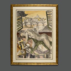 1980s Italian Signed Numbered and Dated Original Work on Paper