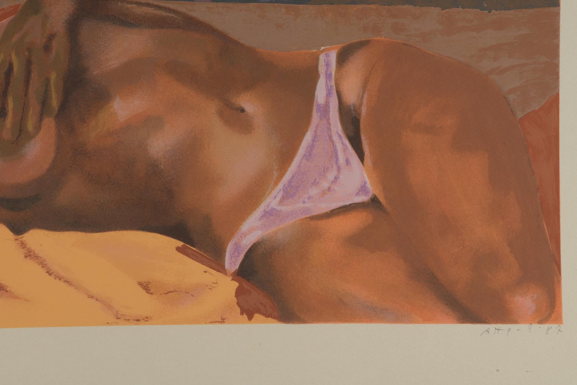 Œuvre sur papier signée Ugo Attardi des années 1980 Nu de femme en vente 4