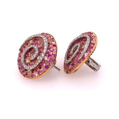 Ugo Cala Diamond, Ruby, and Sapphire 18K Earrings