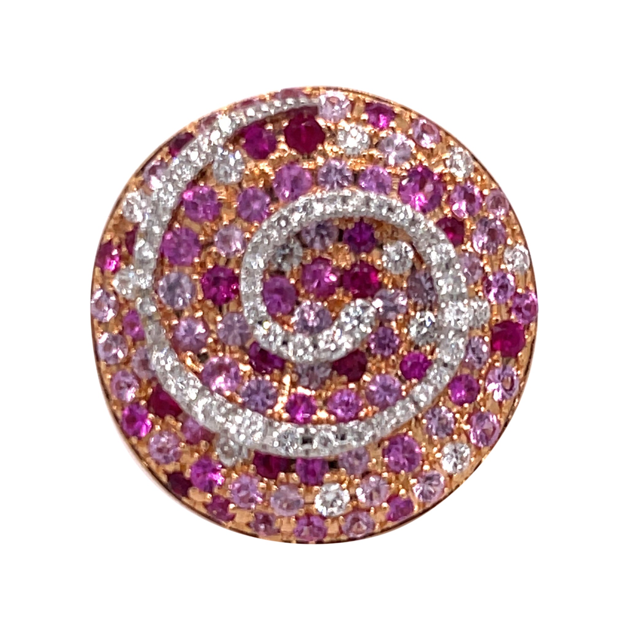 Anillo Ugo Cala de diamantes, rubíes y zafiros de 18 quilates en venta