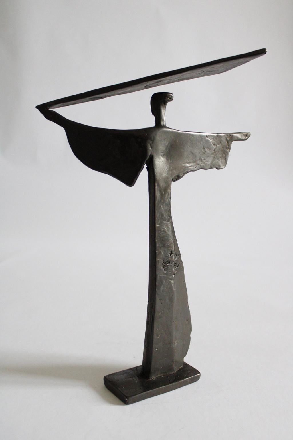 Dancer Italy  1985 Multiple Polished Painted Bronze On Painted Wood For Sale 4
