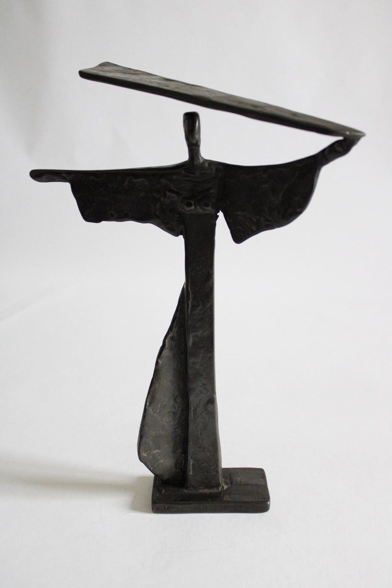 Ugo Cara' - Dancer Italy 1985 Multiple Polished Painted Bronze On Painted  Wood For Sale at 1stDibs