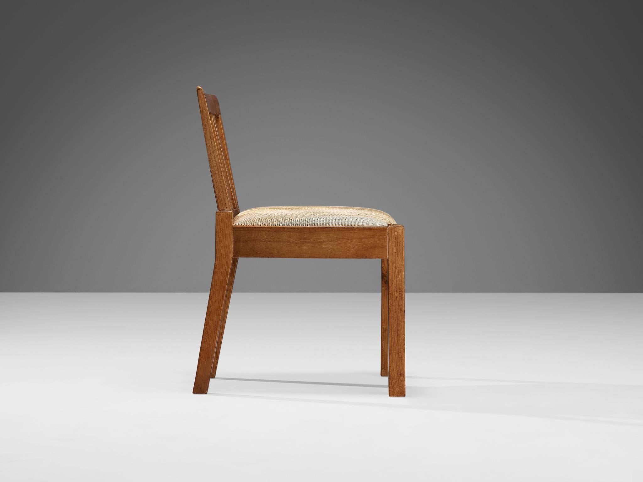 Mid-20th Century Ugo Cara Chair with Geometrical Back in Cherry Wood