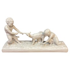 Ugo Cipriani (1887-1960) large Art Deco terracotta, white patina, circa 1930