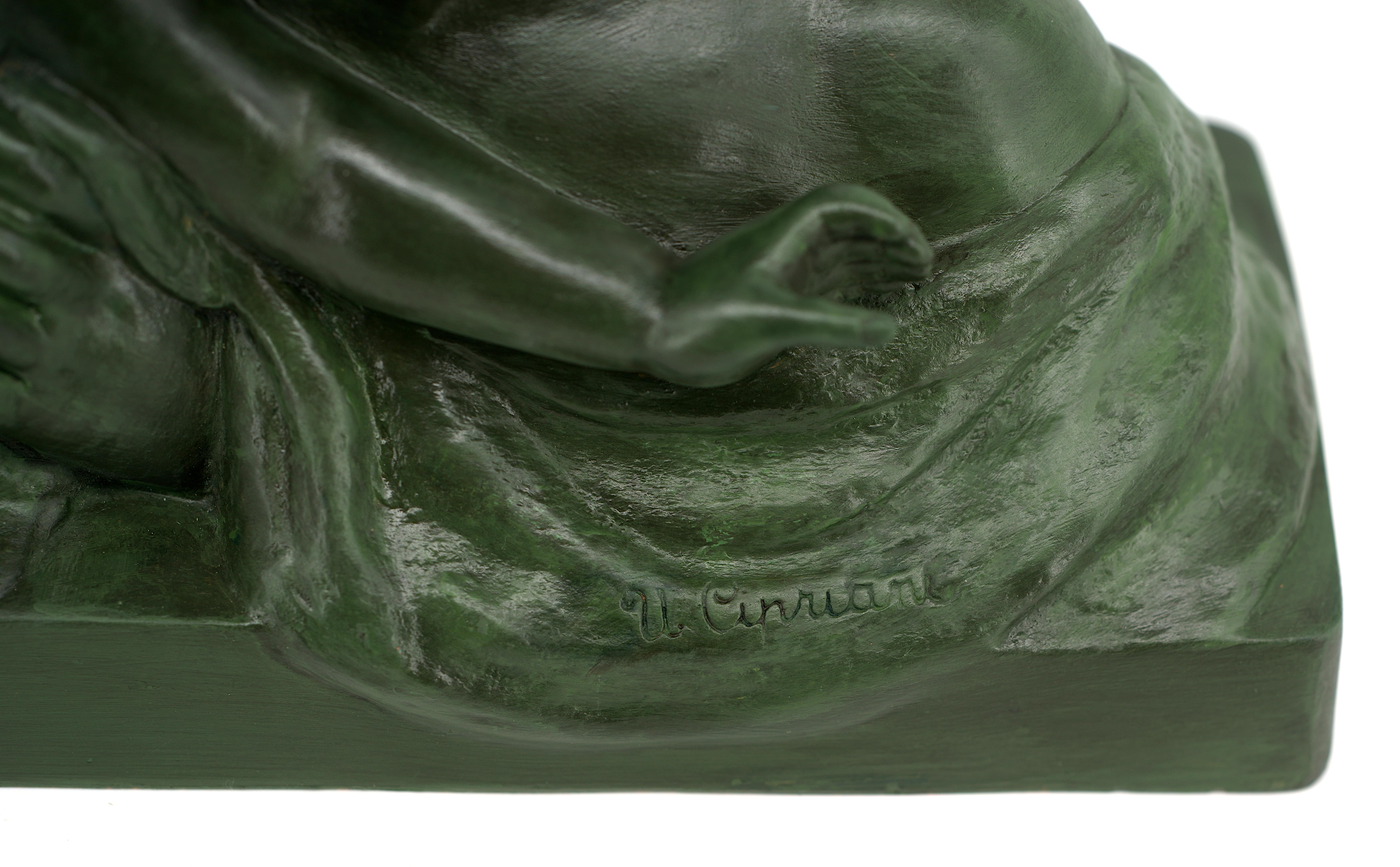 Ugo Cipriani Gran escultura francesa Art Déco de terracota de madre e hijo, 1920 en Excelente estado para la venta en Saint-Amans-des-Cots, FR