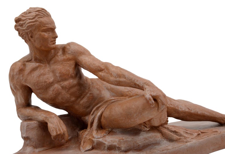 Ugo Cipriani French Large Art Deco Terracotta Sculpture, 1930s For Sale 3