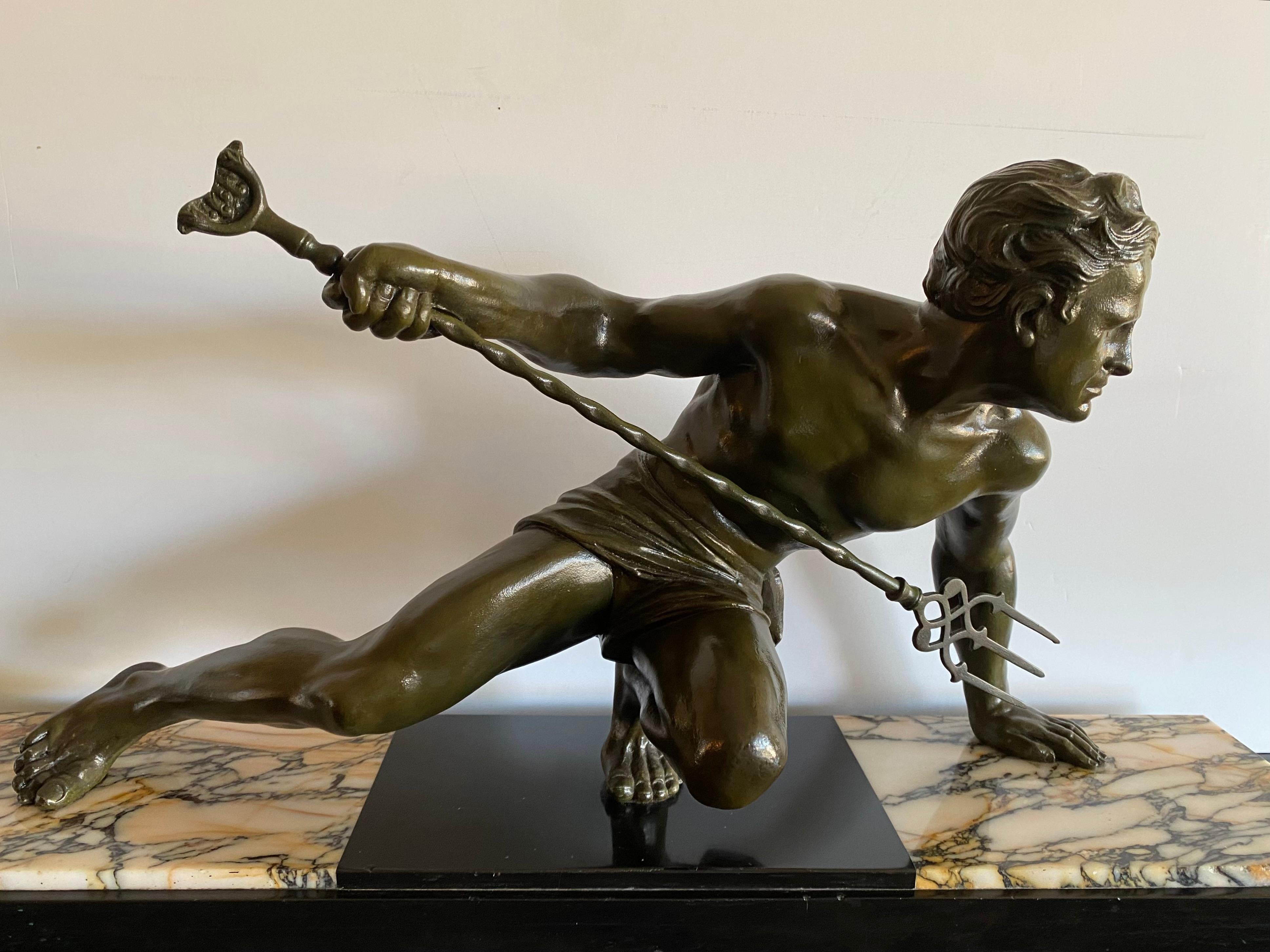 The Fisherman - Art Deco Sculpture by Ugo Cipriani