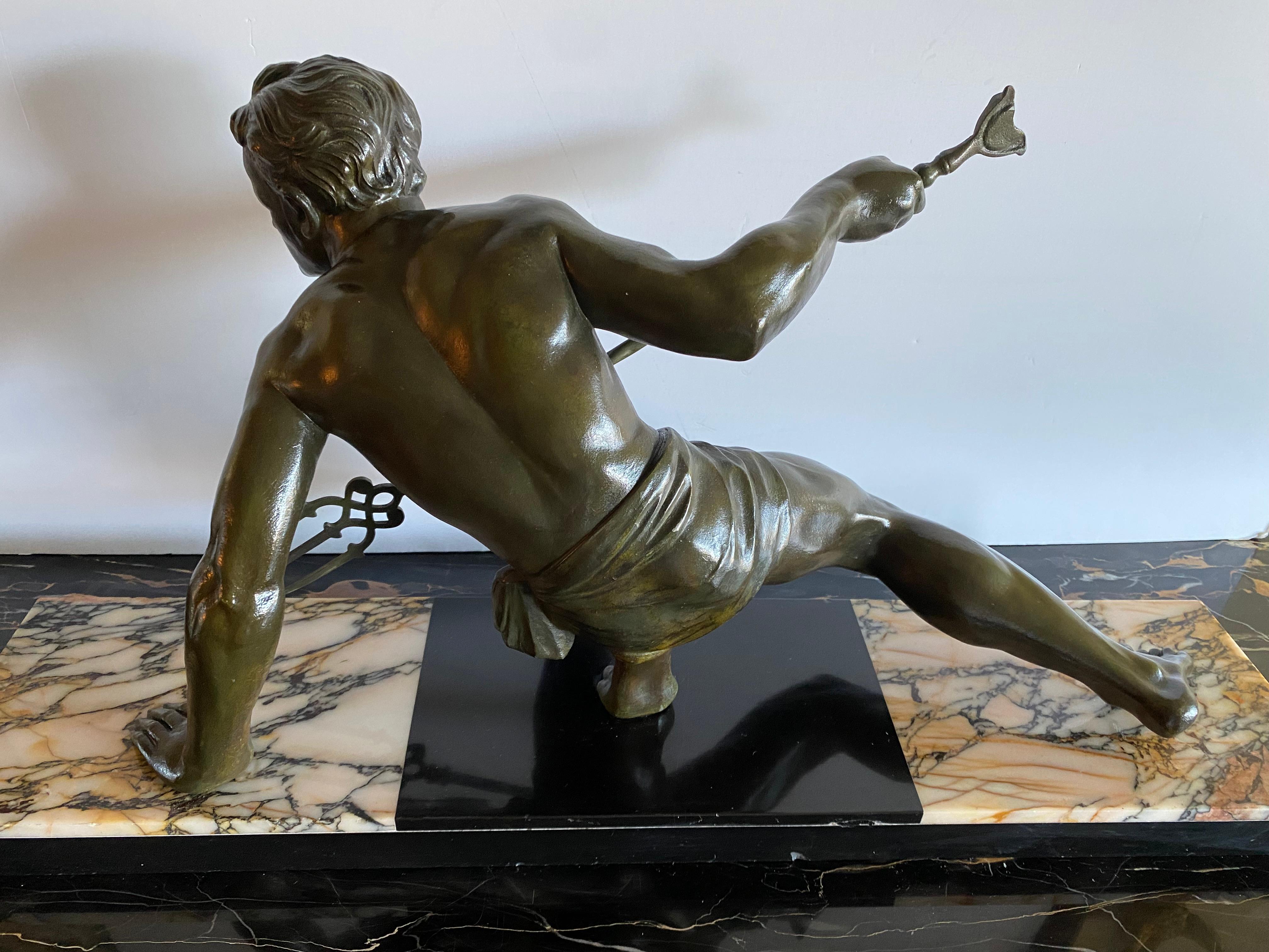 The Fisherman - Gray Figurative Sculpture by Ugo Cipriani