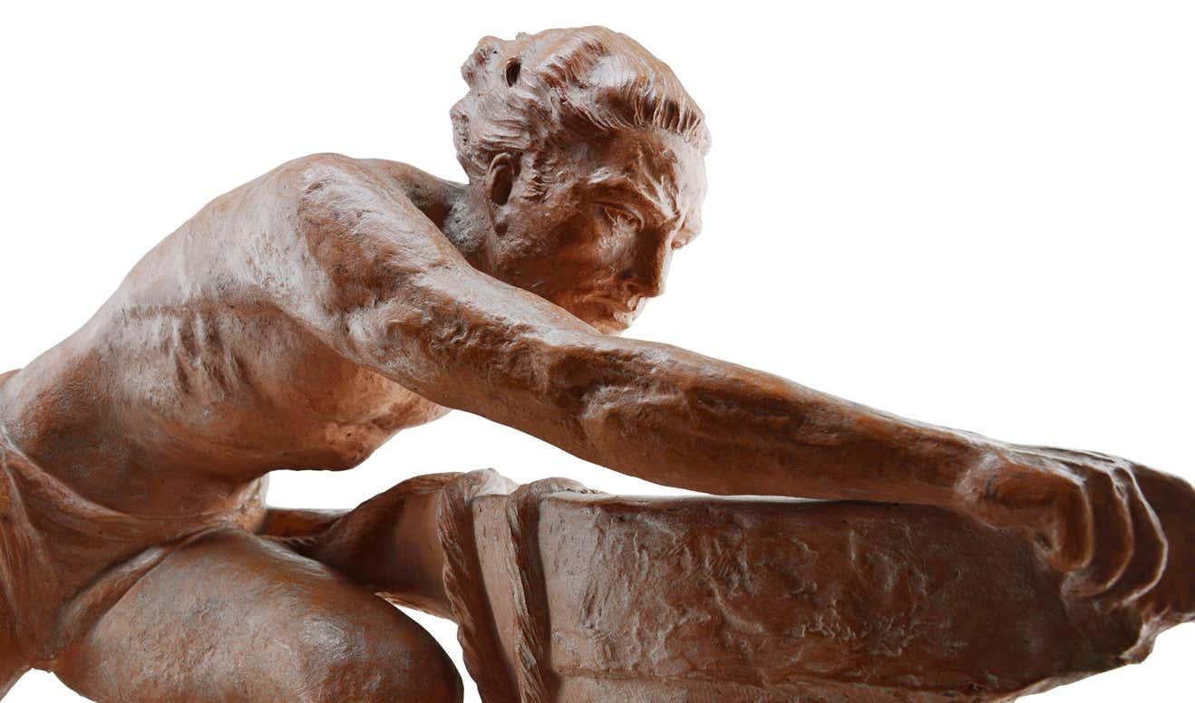 The Rudder, Terracotta, 1930s - Sculpture by Ugo Cipriani