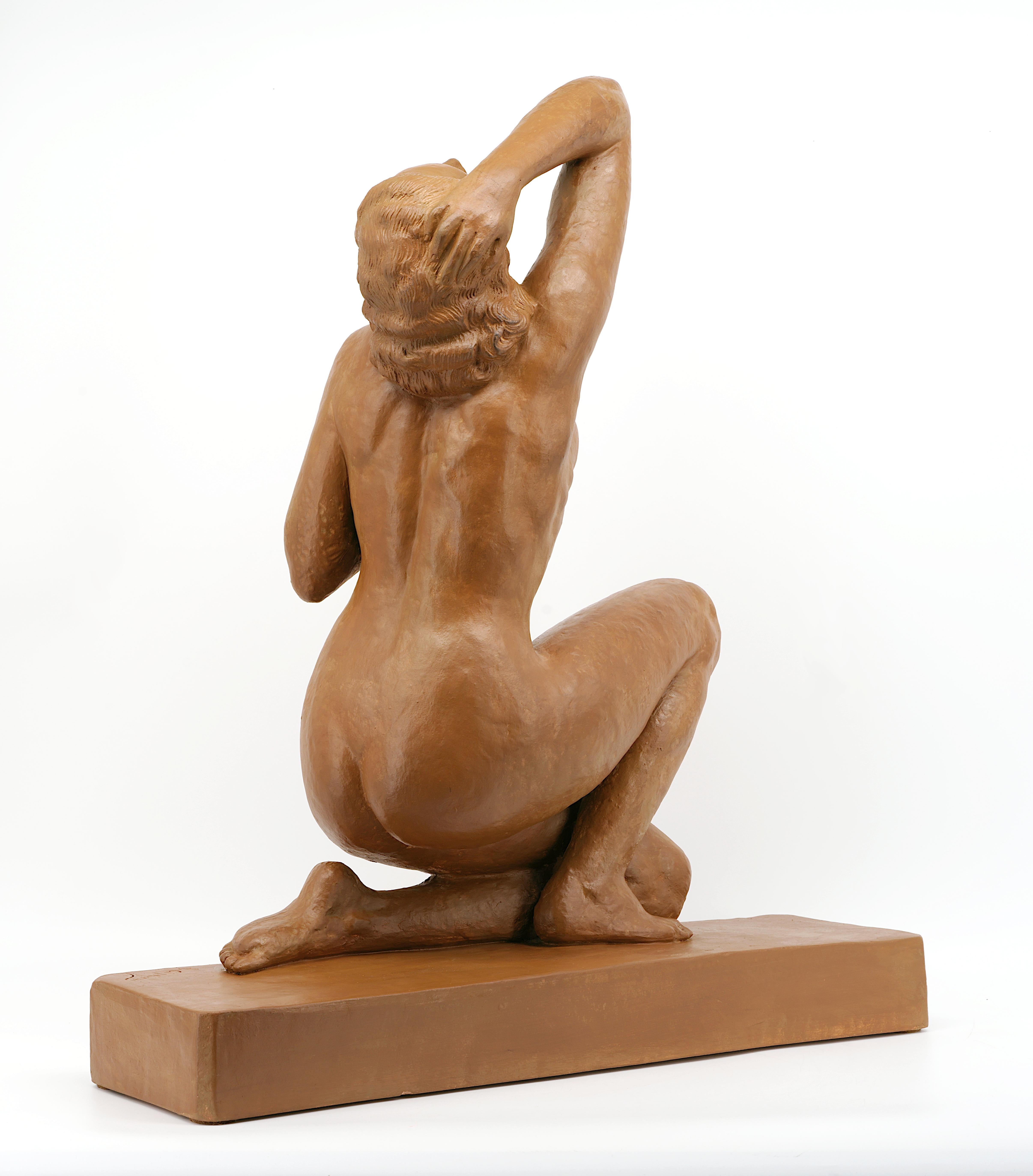 Ugo Cipriani Terracotta Naked Woman, 1920 For Sale 8