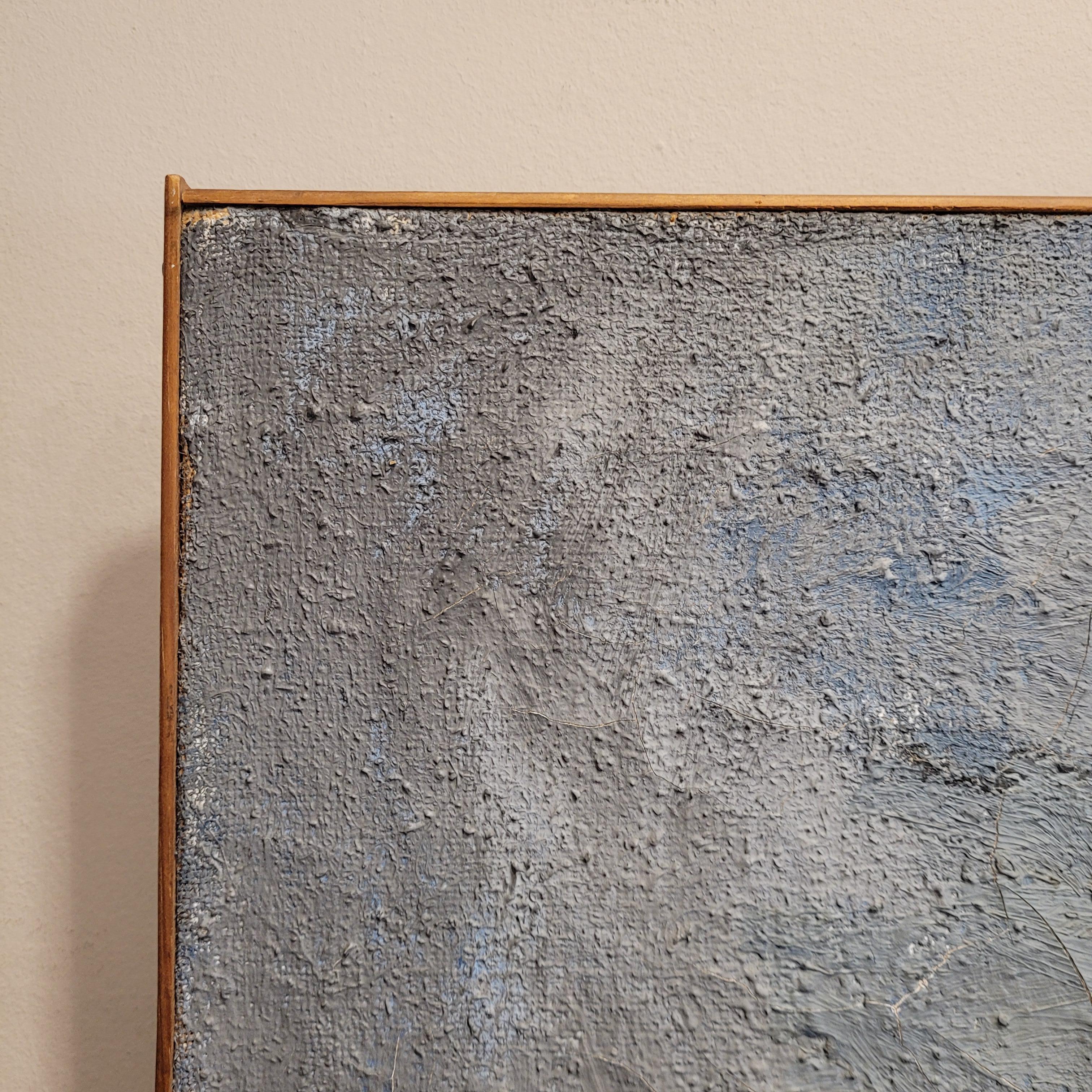Swiss painting Blue “The Battle of Salamine” Hugo Cleis, abstraction For Sale 7