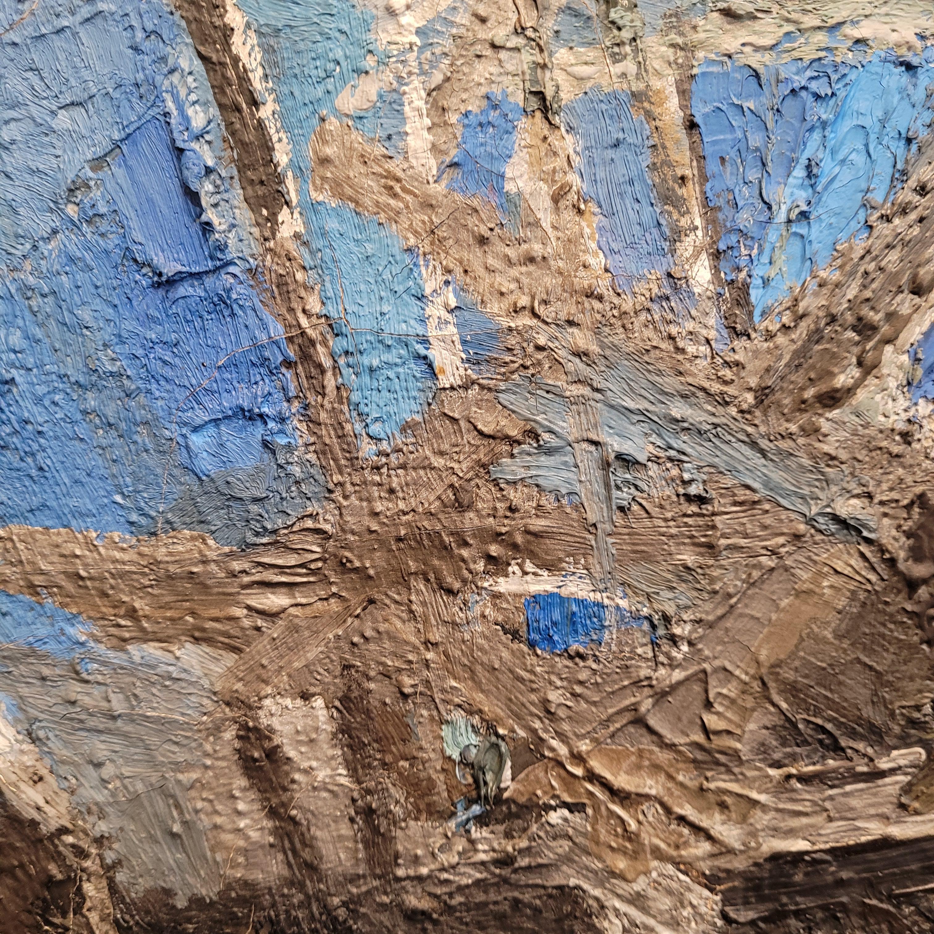 Swiss painting Blue “The Battle of Salamine” Hugo Cleis, abstraction For Sale 9
