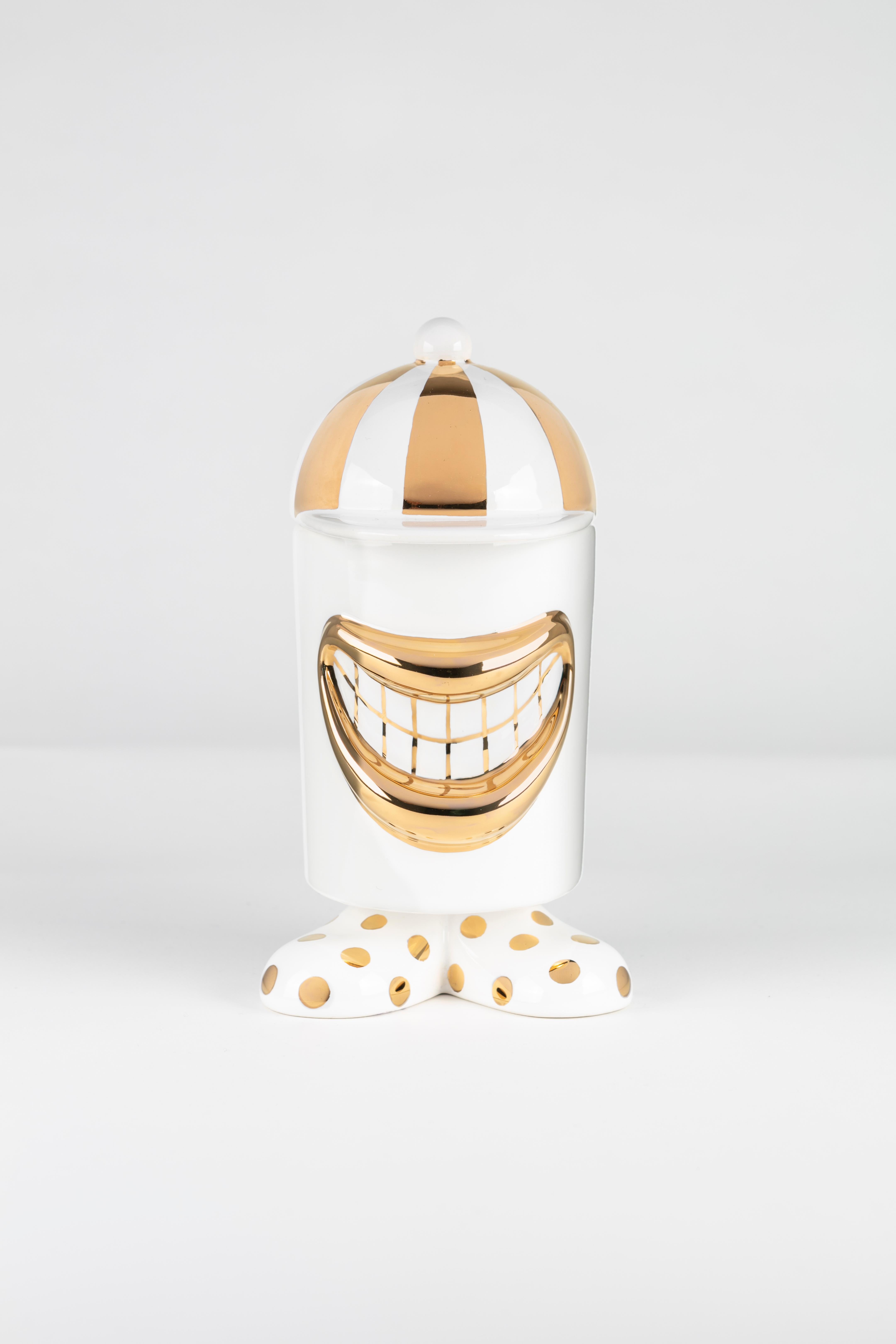 Ugo container by Andrea Maestri
Limited edition
Dimensions: 10 x 10 x 18H cm
Materials: Ceramic with glossy finish

Handmade and painted by hand in Italy.
Made to order.

Milanese architect and designer, Andrea Maestri offers art pieces and