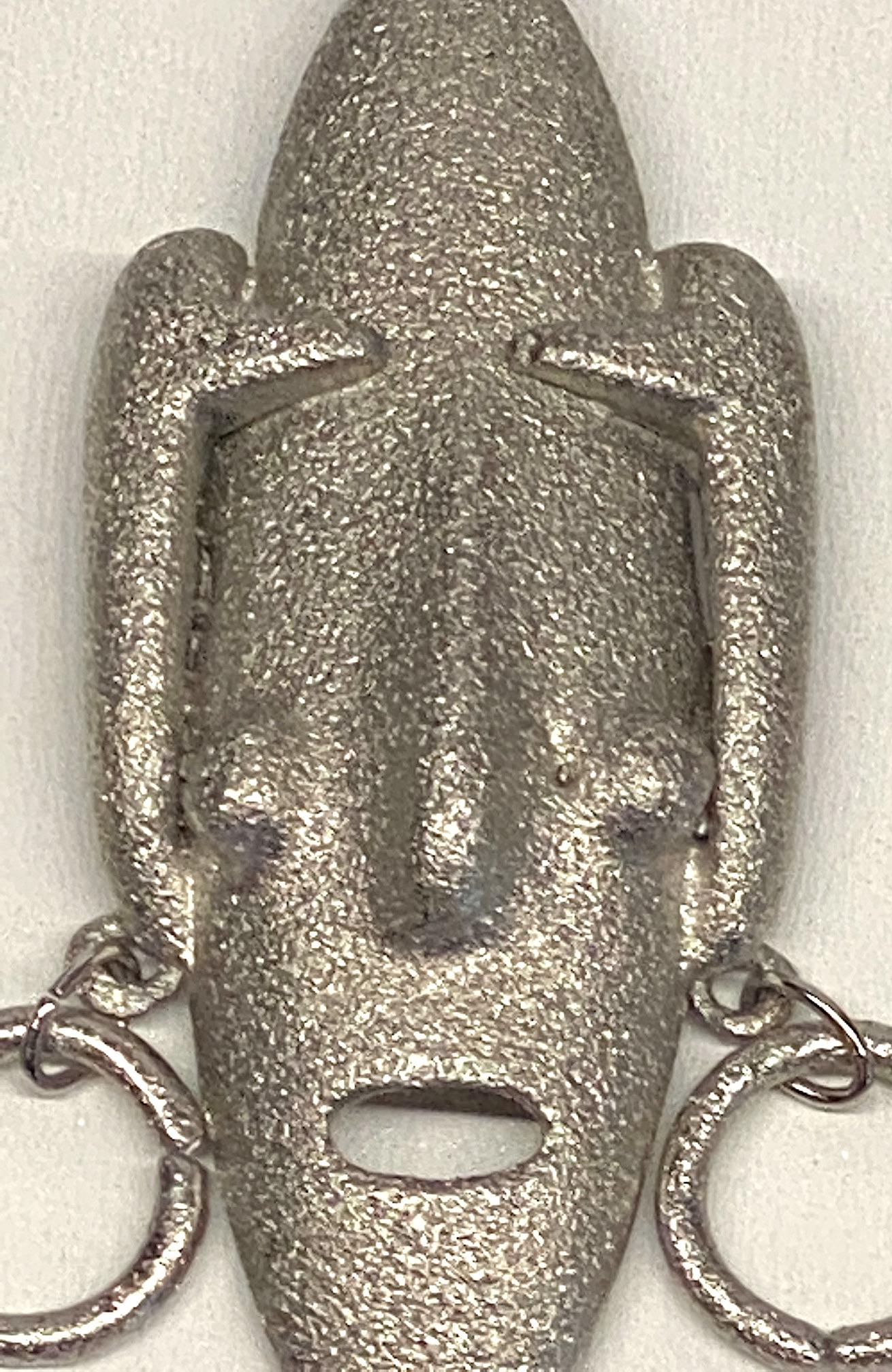 Ugo Correani 1980s Abstract Face Pendant Earrings 1
