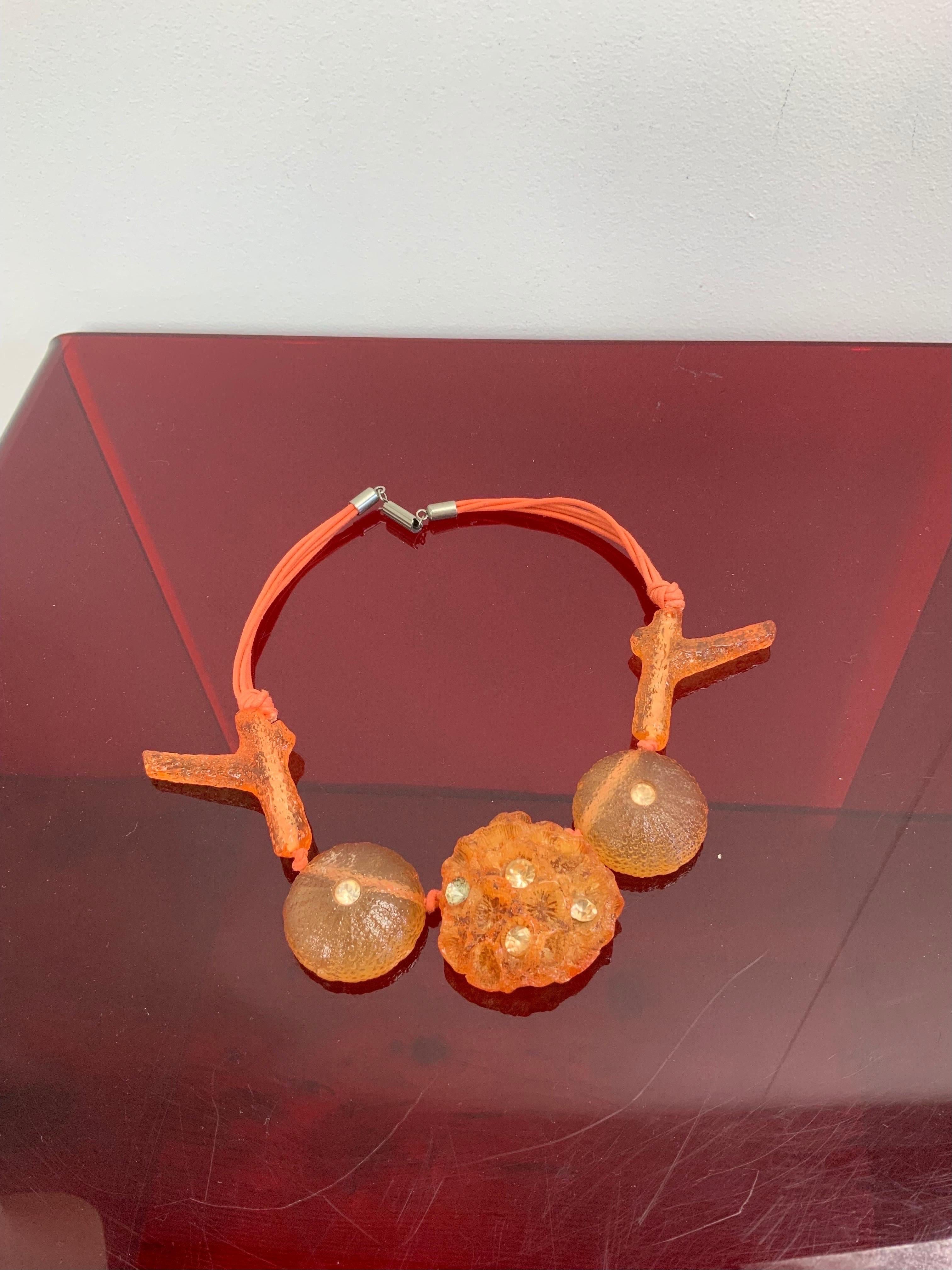 Orange Ugo Correani Necklace For Sale