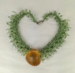 Ugo Correani Resin Shell and Coral Necklace