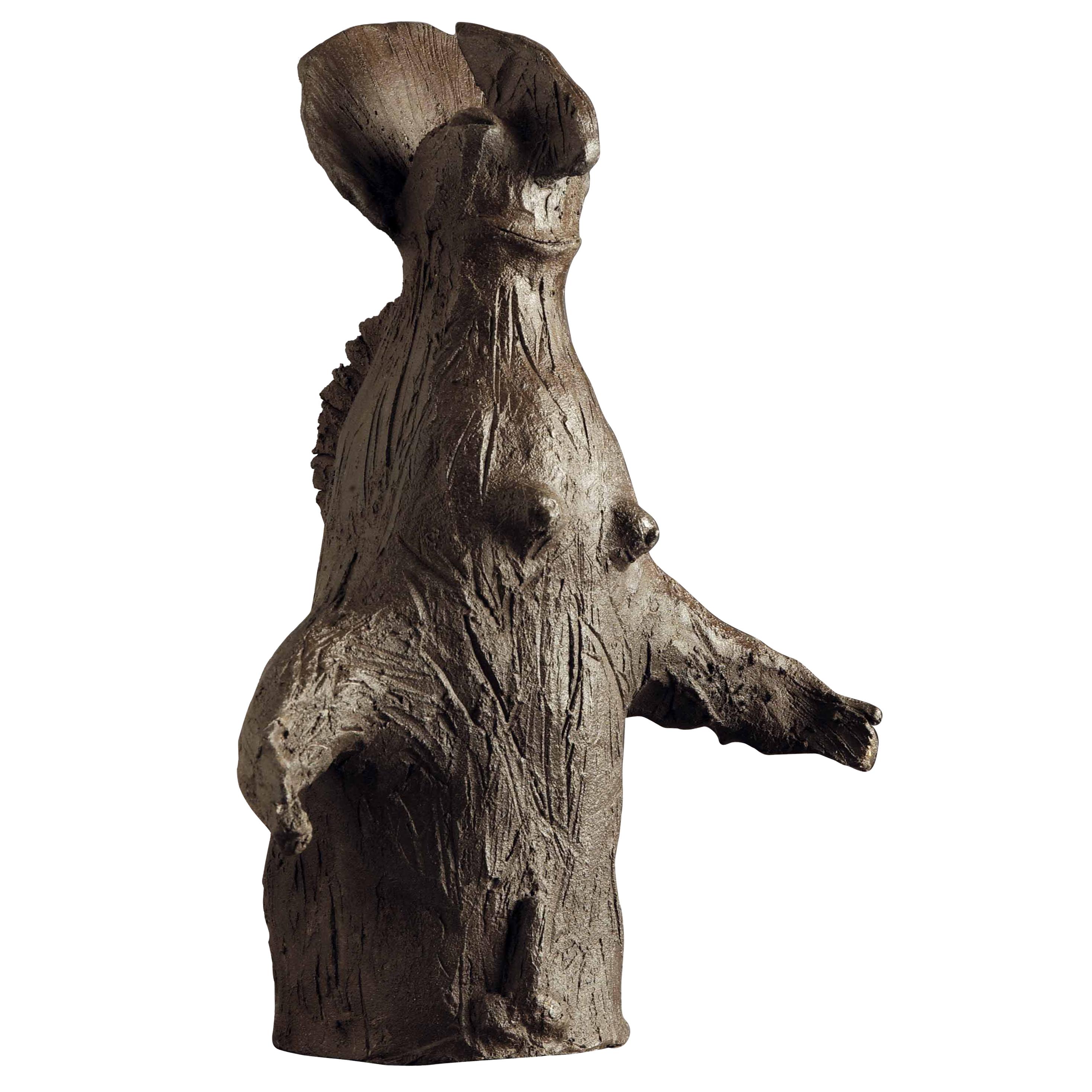 Ugo Ferrero Tatravinda Raku Italian Figurative Sculpture For Sale