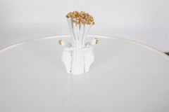 Ugo La Pietra Ceramic Serving Plate White and Gold for Ceranima, 2000s