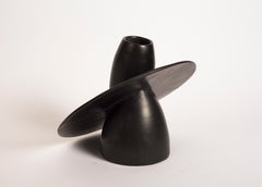 "Inner Strength" Handmade Black Ceramic Bucchero Tuscan Etruscan Vase #1