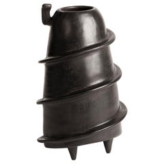 "Forza interiore" Vaso etrusco fatto a mano in ceramica nera Bucchero #11