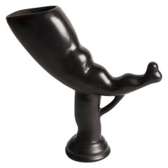 ""Innere Stärke"" Handgemachte schwarze Keramik Bucchero Etruscan Vase #12