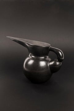 "Inner Strength" Handmade Black Ceramic Bucchero Tuscan Etruscan Vase #15