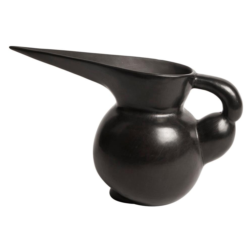 "Inner Strength" Handmade Black Ceramic Bucchero Tuscan Etruscan Vase #15 For Sale