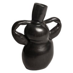 ""Force intérieure"" Vase étrusque Bucchero en céramique noire fait à la main #16