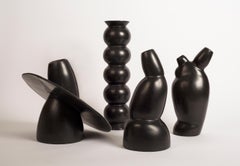 "Inner Strength" Handmade Black Ceramic Bucchero Tuscan Etruscan Vase #2