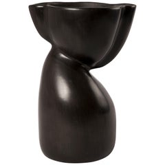 "Inner Strength" Handmade Black Ceramic Bucchero Tuscan Etruscan Vase #5