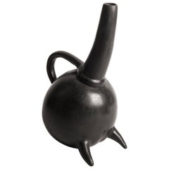 "Inner Strength" Handmade Black Ceramic Bucchero Tuscan Etruscan Vase #7