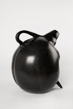 "Inner Strength" Handmade Black Ceramic Bucchero Tuscan Etruscan Vase #8