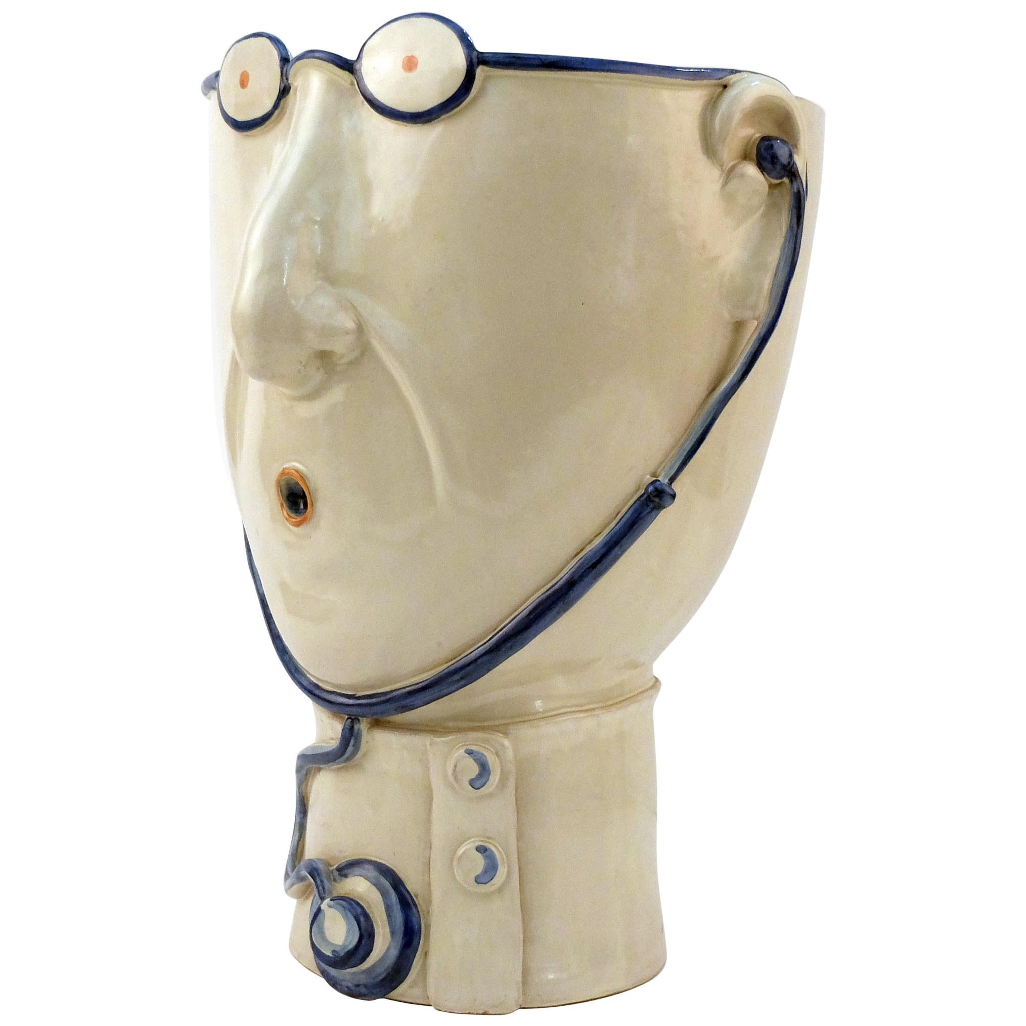 Ugo La Pietra, Porcelain "Medico" Vase, 2010 For Sale