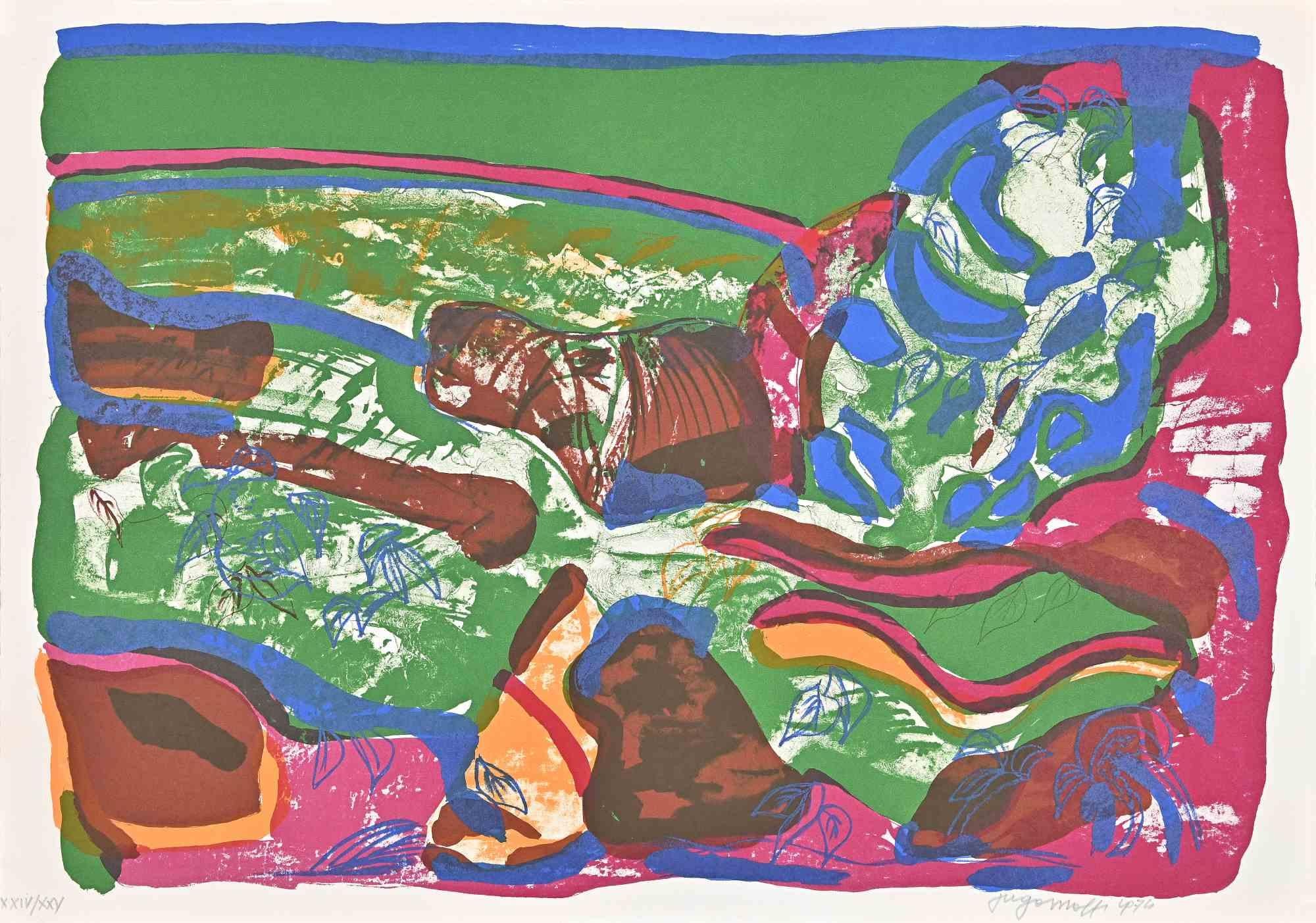 Abstract Composition - Lithograph by Ugo Maffi - 1974