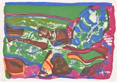 Abstrakte Komposition – Lithographie von Ugo Maffi – 1974