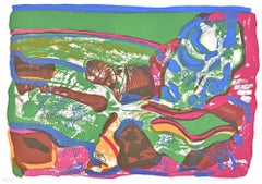 Abstrakte Komposition – Lithographie von Ugo Maffi – 1974